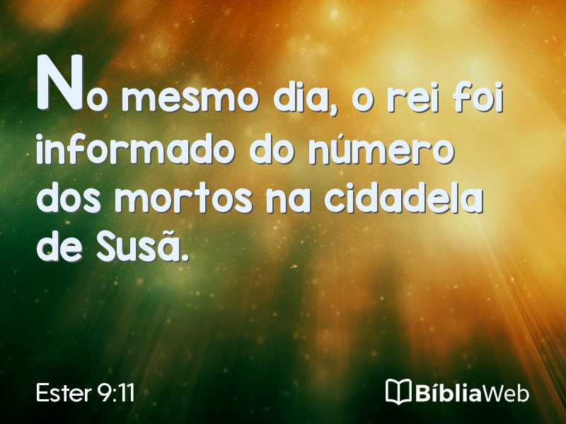 Ester 9:11 em imagem para compartilhar