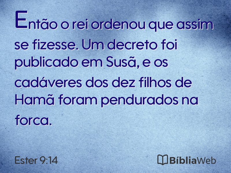 Ester 9:14 em imagem para compartilhar