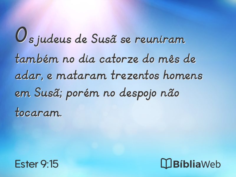 Ester 9:15 em imagem para compartilhar