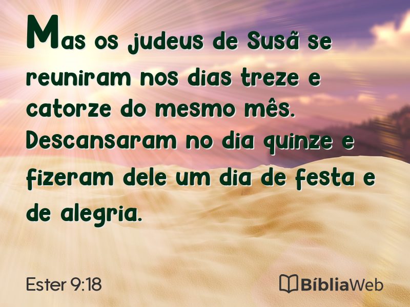 Ester 9:18 em imagem para compartilhar