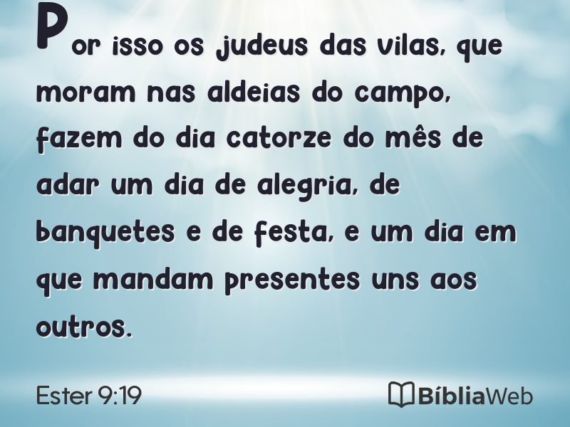 Ester 9:19 em imagem para compartilhar