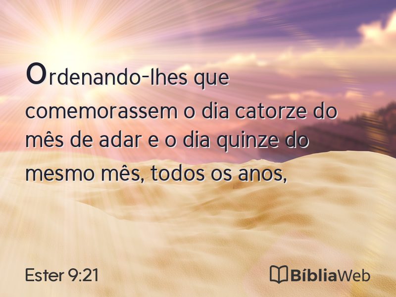 Ester 9:21 em imagem para compartilhar