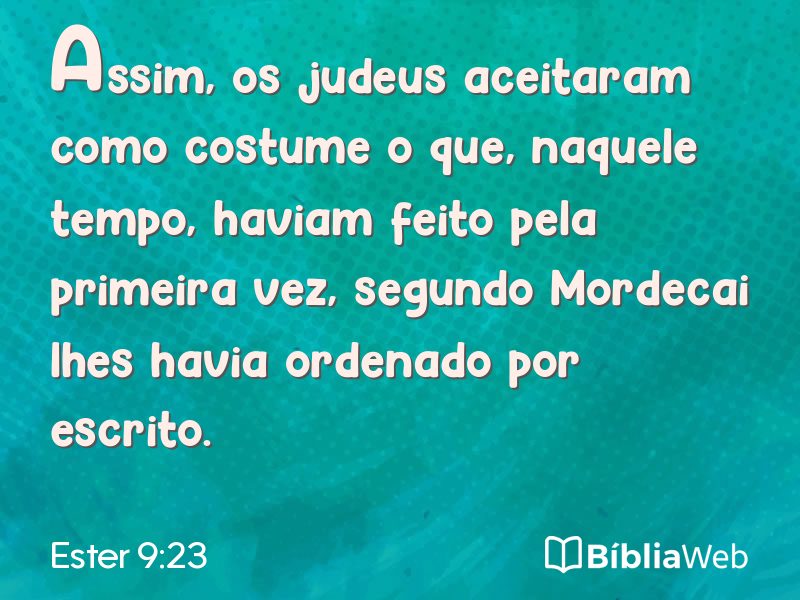 Ester 9:23 em imagem para compartilhar