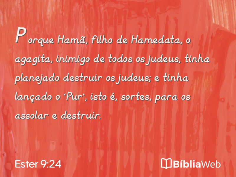 Ester 9:24 em imagem para compartilhar