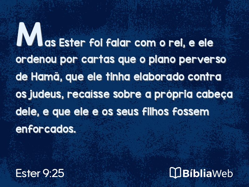 Ester 9:25 em imagem para compartilhar