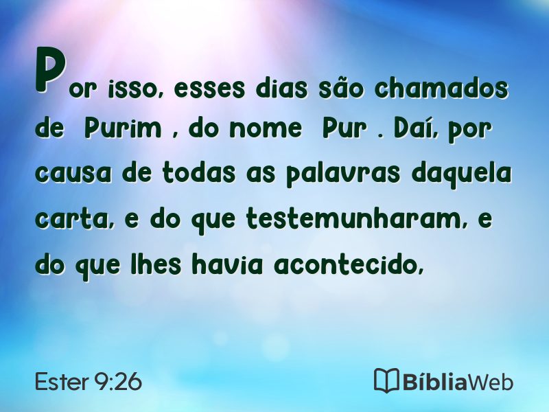 Ester 9:26 em imagem para compartilhar