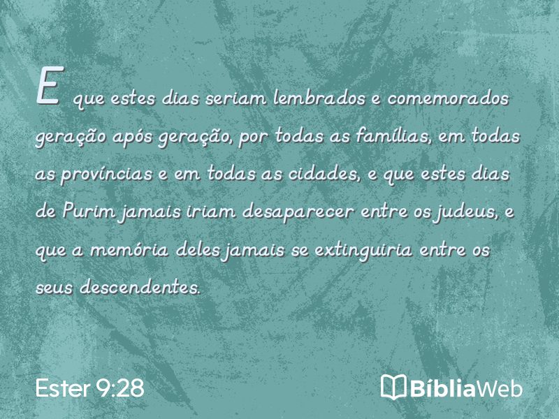 Ester 9:28 em imagem para compartilhar