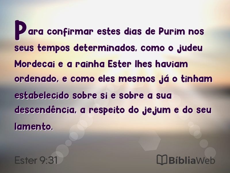 Ester 9:31 em imagem para compartilhar