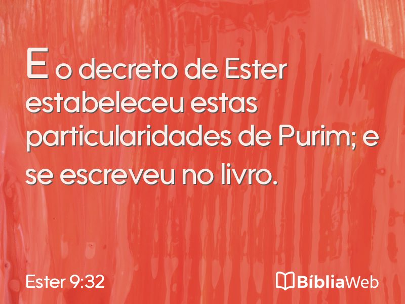 Ester 9:32 em imagem para compartilhar