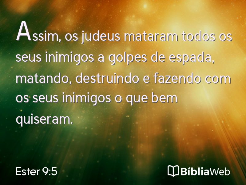 Ester 9:5 em imagem para compartilhar