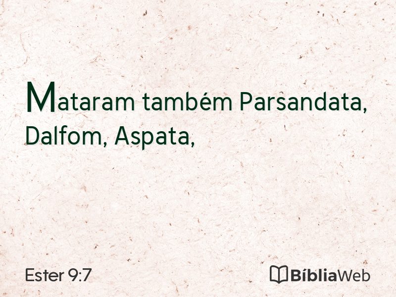 Ester 9:7 em imagem para compartilhar