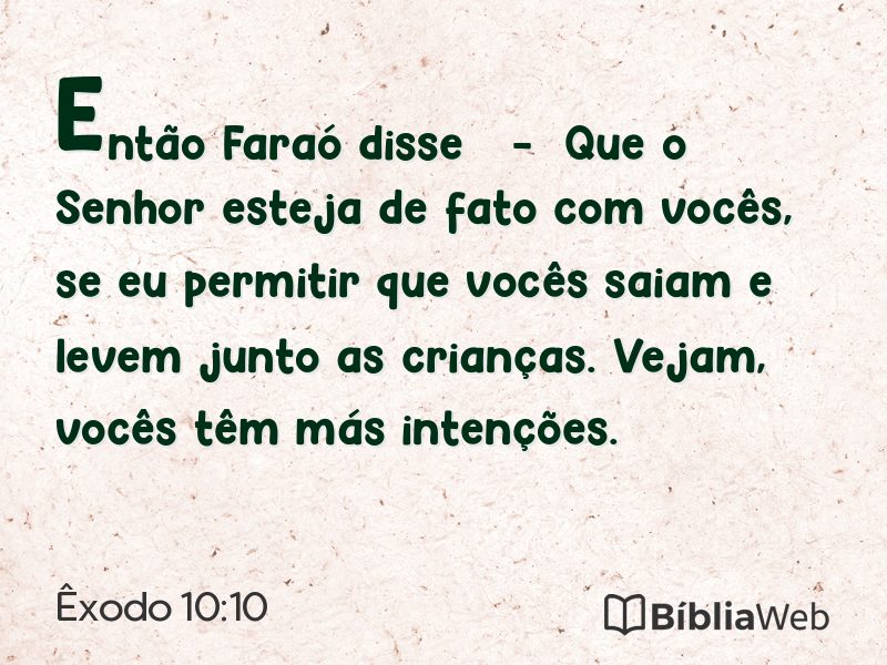 Êxodo 10:10 em imagem para compartilhar
