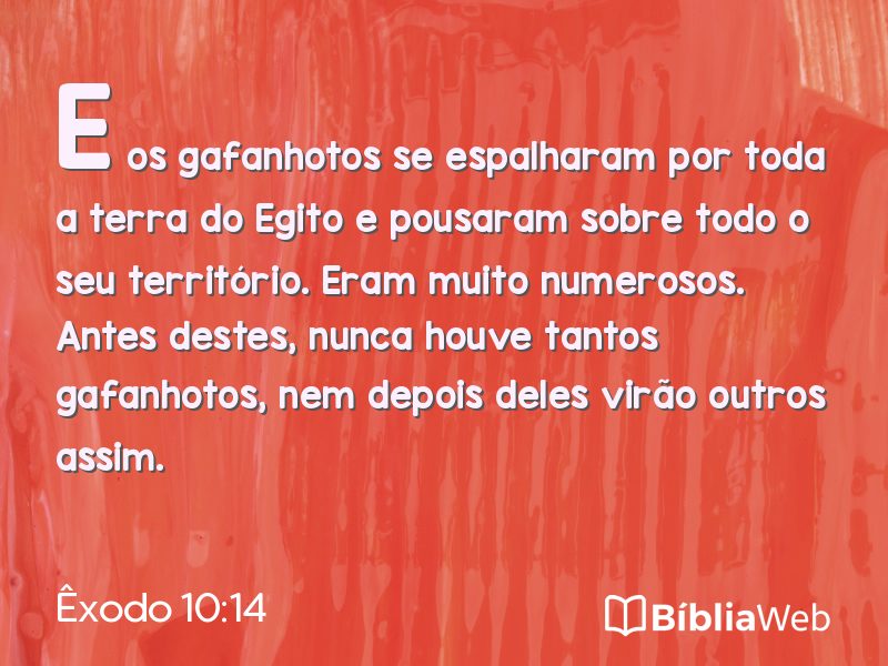Êxodo 10:14 em imagem para compartilhar
