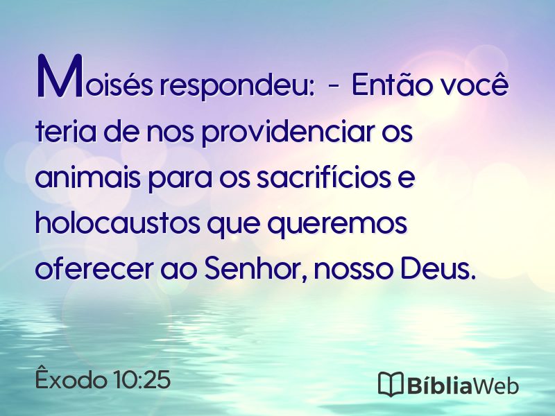 Êxodo 10:25 em imagem para compartilhar