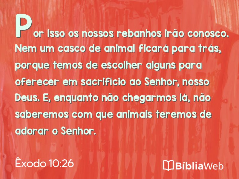 Êxodo 10:26 em imagem para compartilhar