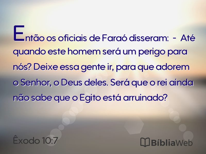 Êxodo 10:7 em imagem para compartilhar