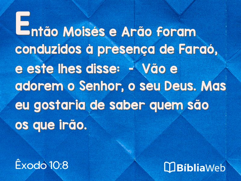 Êxodo 10:8 em imagem para compartilhar