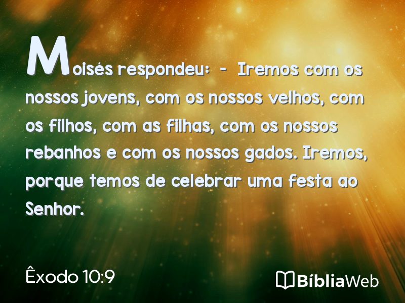 Êxodo 10:9 em imagem para compartilhar