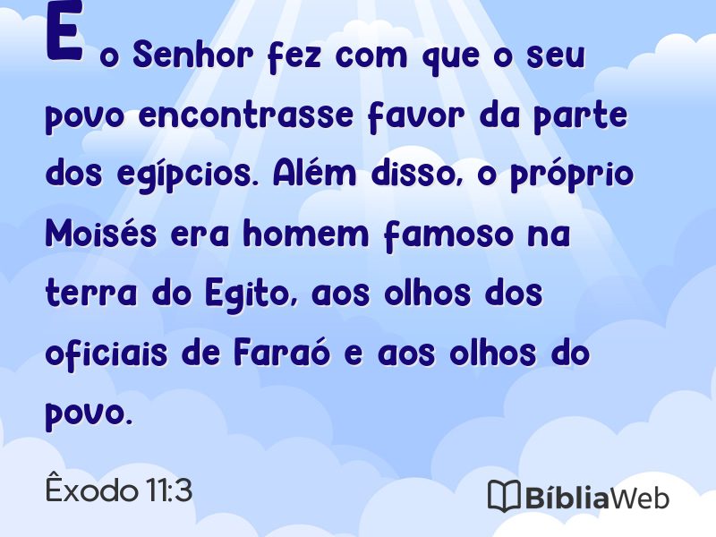 Êxodo 11:3 em imagem para compartilhar