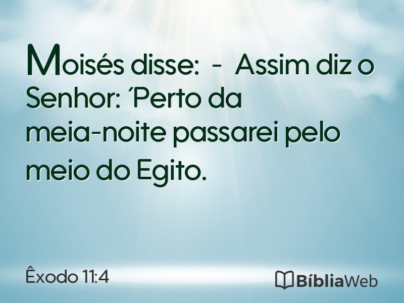 Êxodo 11:4 em imagem para compartilhar