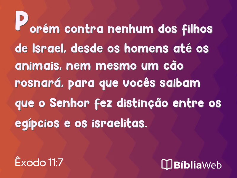 Êxodo 11:7 em imagem para compartilhar