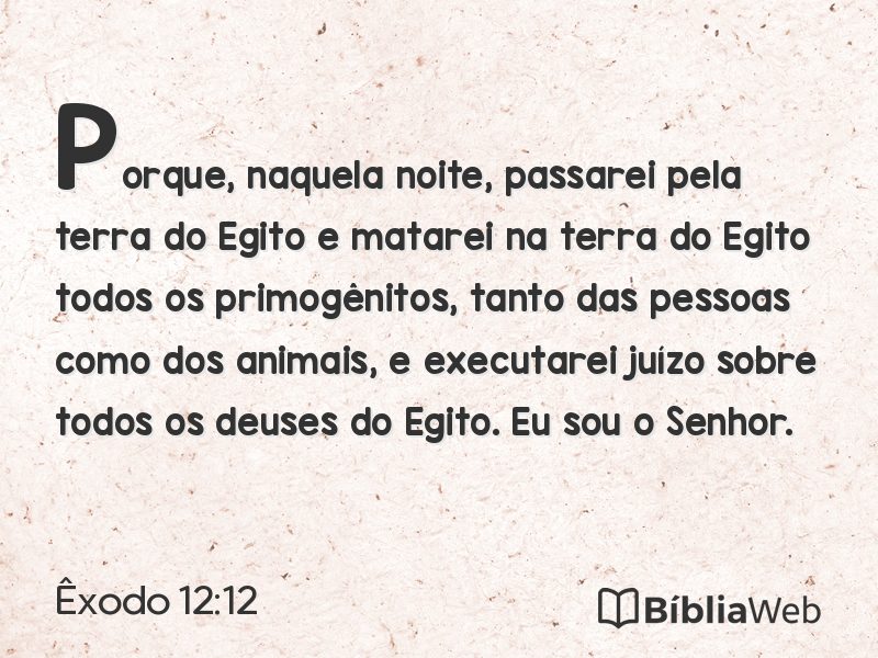 Êxodo 12:12 em imagem para compartilhar