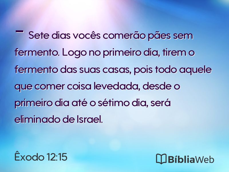 Êxodo 12:15 em imagem para compartilhar