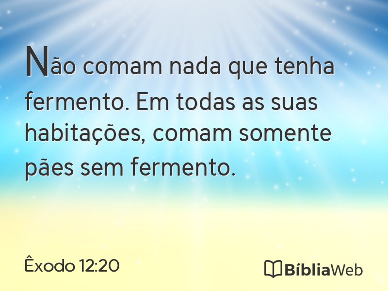 Êxodo 12:20 em imagem para compartilhar