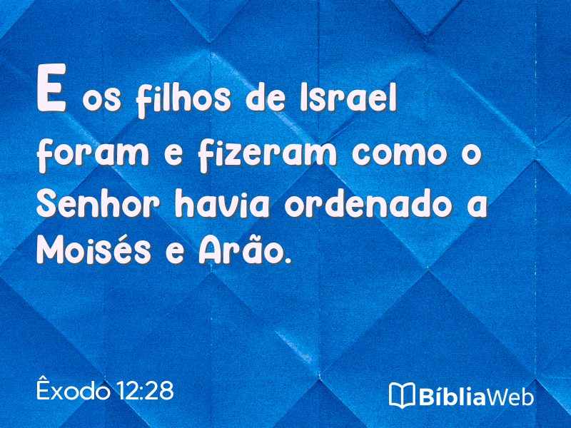 Êxodo 12:28 em imagem para compartilhar
