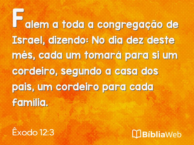 Êxodo 12:3 em imagem para compartilhar