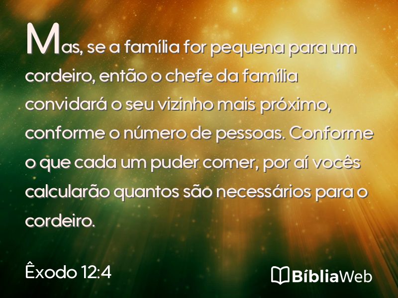 Êxodo 12:4 em imagem para compartilhar