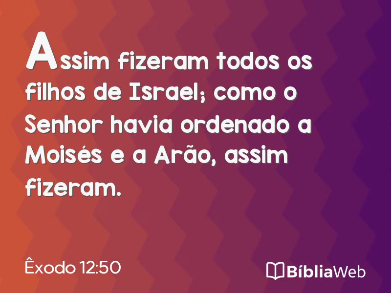Êxodo 12:50 em imagem para compartilhar