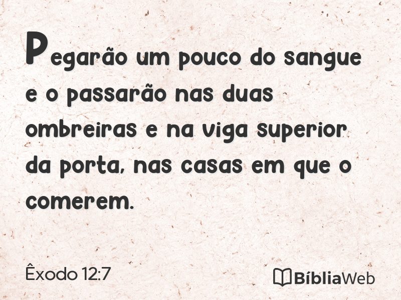 Êxodo 12:7 em imagem para compartilhar