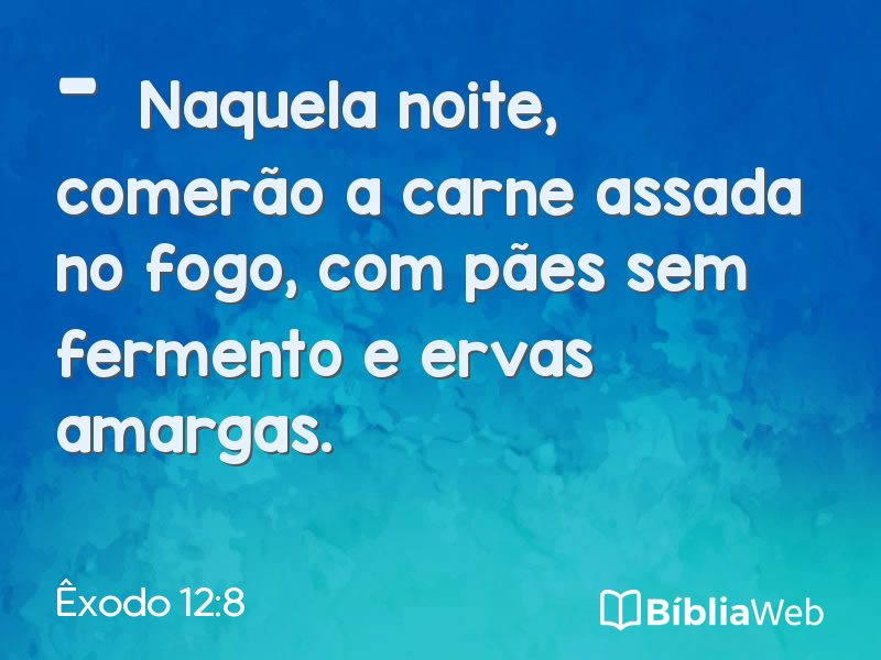 Êxodo 12:8 em imagem para compartilhar