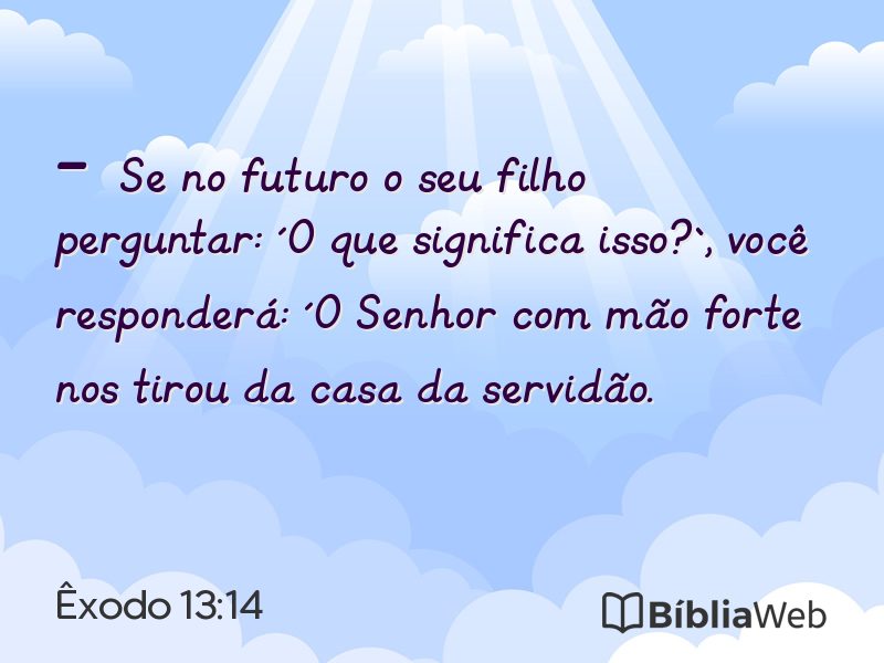 Êxodo 13:14 em imagem para compartilhar