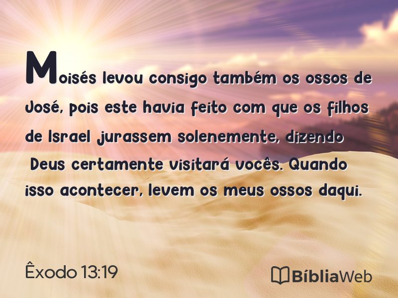 Êxodo 13:19 em imagem para compartilhar