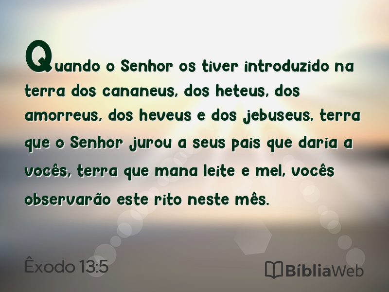 Êxodo 13:5 em imagem para compartilhar