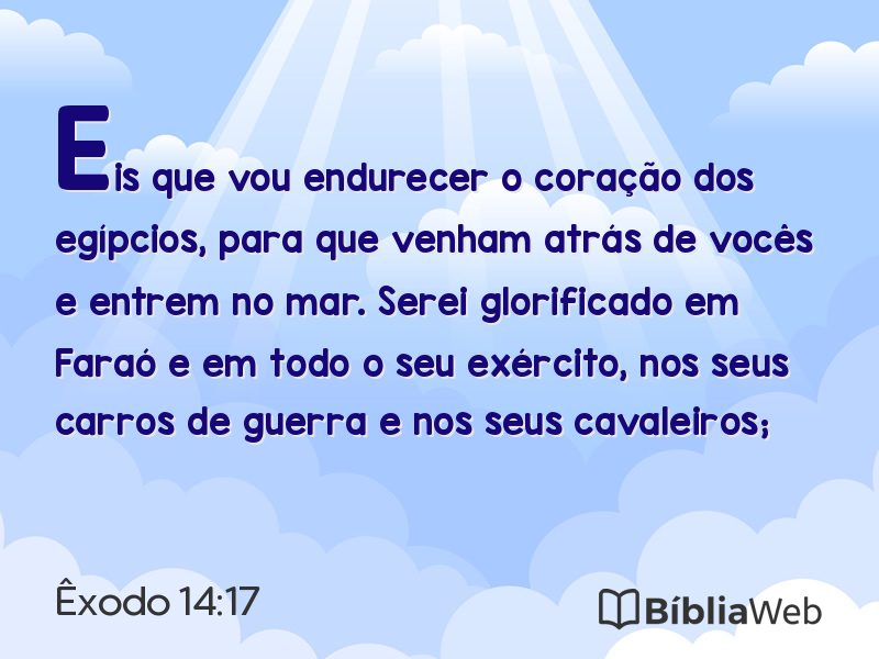 Êxodo 14:17 em imagem para compartilhar