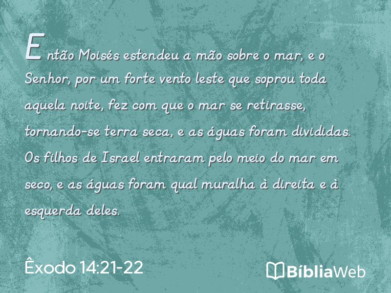 Êxodo 14:21-22 em imagem para compartilhar