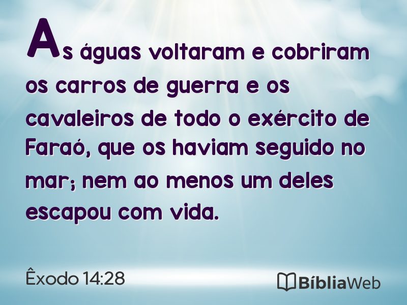 Êxodo 14:28 em imagem para compartilhar