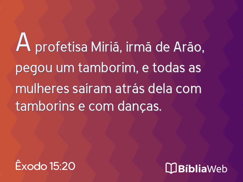 Êxodo 15:20 em imagem para compartilhar