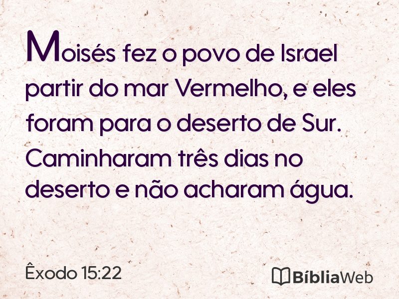 Êxodo 15:22 em imagem para compartilhar