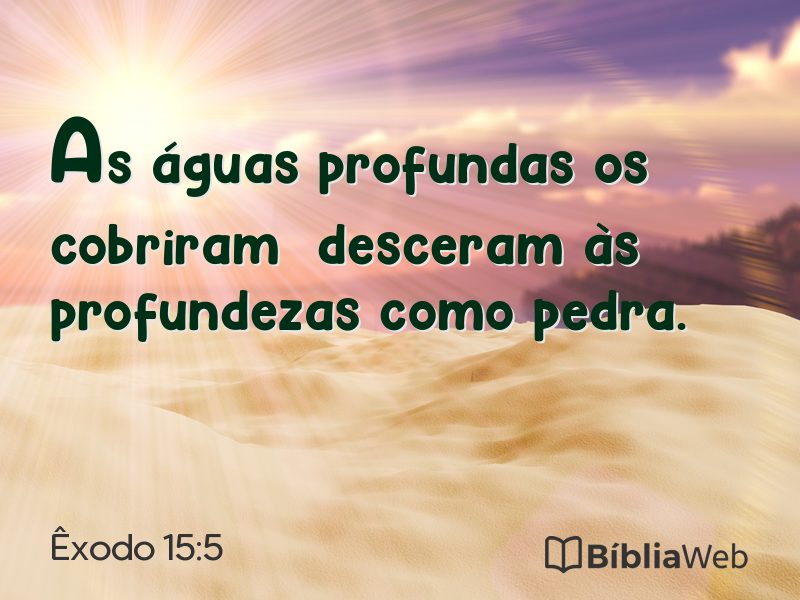 Êxodo 15:5 em imagem para compartilhar