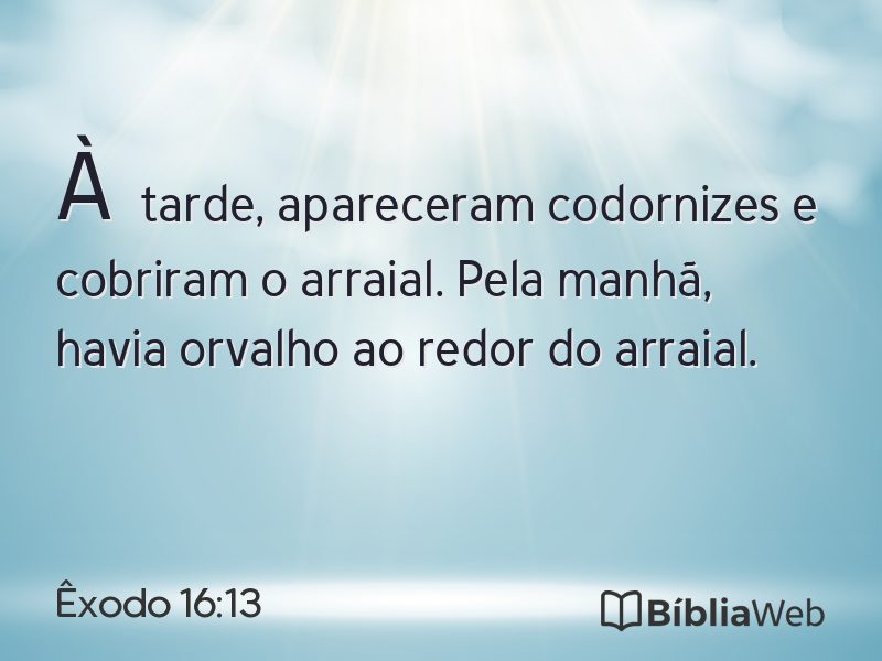 Êxodo 16:13 em imagem para compartilhar