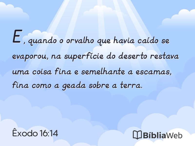 Êxodo 16:14 em imagem para compartilhar