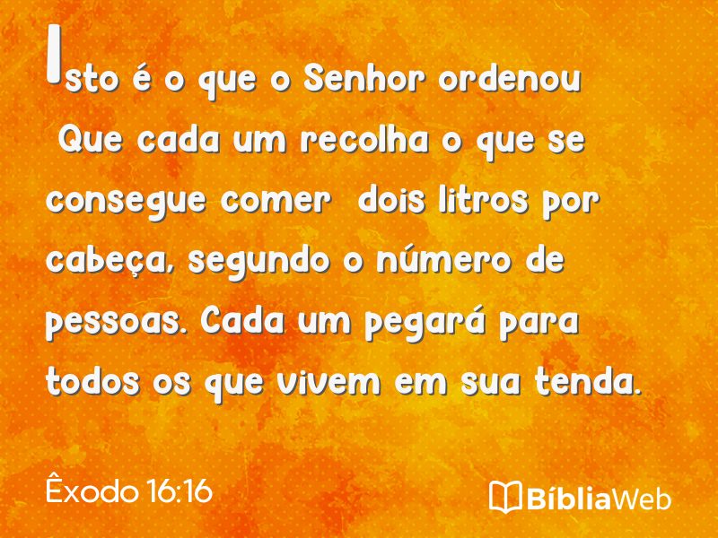 Êxodo 16:16 em imagem para compartilhar