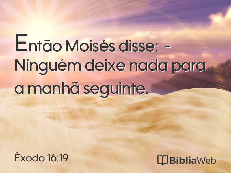 Êxodo 16:19 em imagem para compartilhar