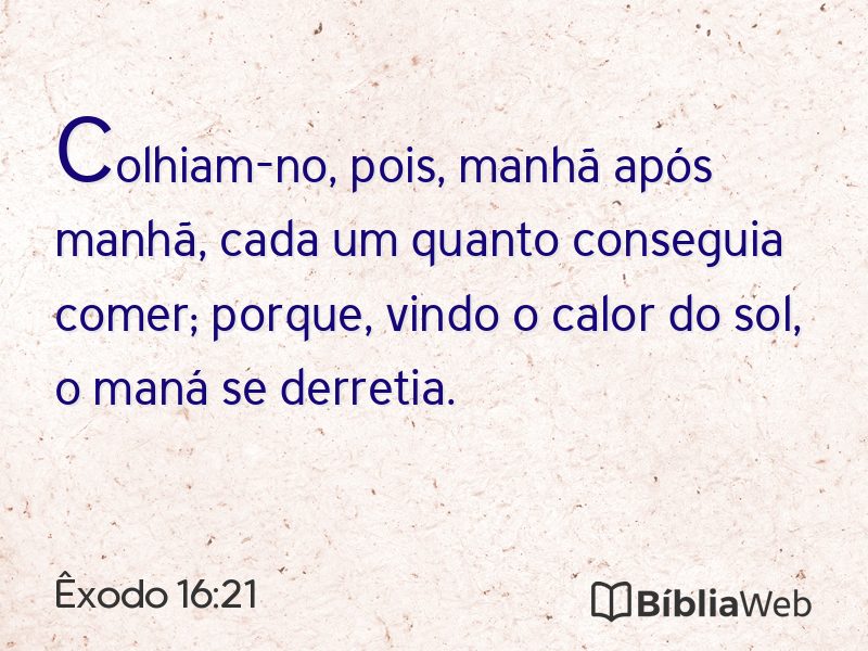 Êxodo 16:21 em imagem para compartilhar