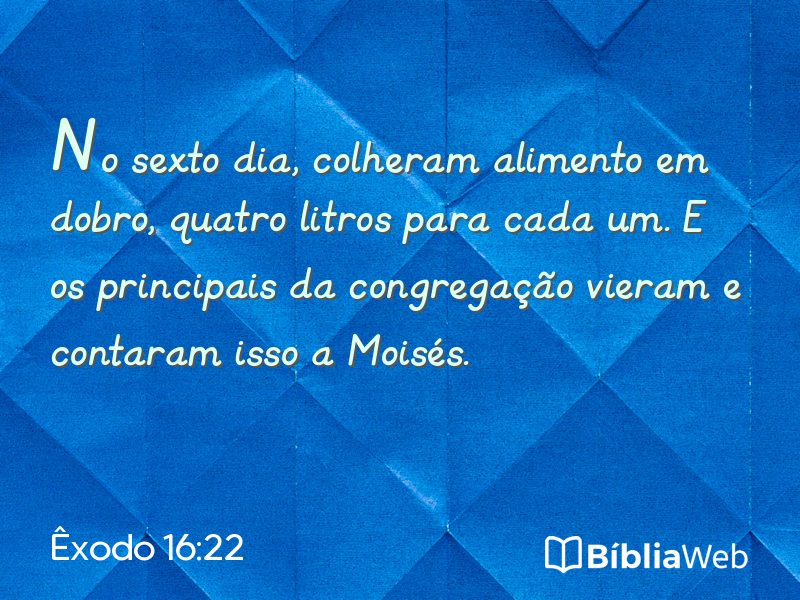 Êxodo 16:22 em imagem para compartilhar