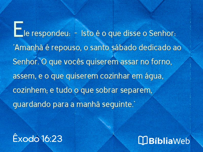 Êxodo 16:23 em imagem para compartilhar